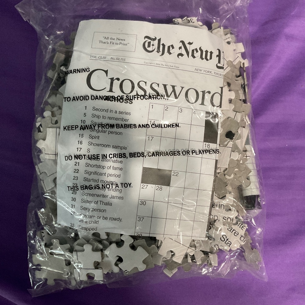New York Times crossword puzzle NEW NEVER OPENED. H134
